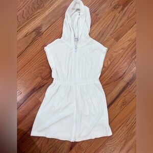 Old Navy Girl’s White Terry Cloth Swim Beach Cover Up Sz 5T